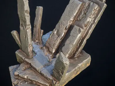 Ancient Throne Place Low-poly 3D model