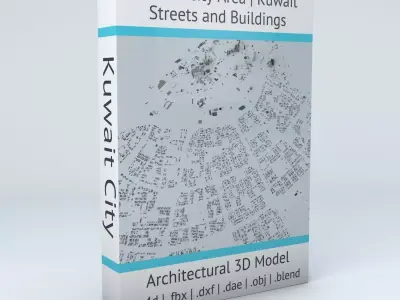 Kuwait City Area Streets and Buildings 3D model