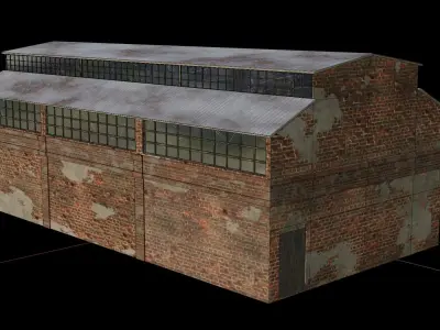 Abandoned Victorian Factory Low-poly 3D model