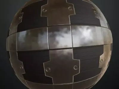 Black and Silver Tech Panel Plate PBR Seamless Texture