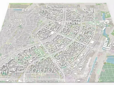 Cityscape Kyiv Ukraine Troyeshchyna fragment city  3D model