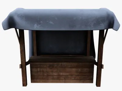 Market Stall Cotton Low-poly 3D model