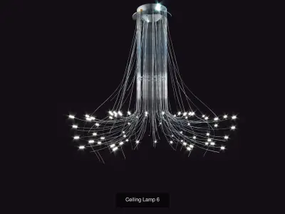 Lamp Collection pendant light made of rattan 3D Model Pack