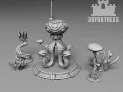 Zombie octopus alien 3D print model