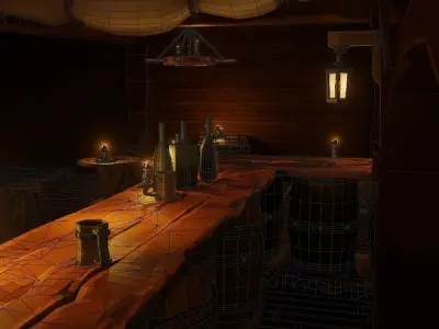 Medieval Tavern Low-poly 3D model