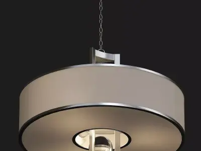 John Richard Polished Nickel and Crystal Sphere Chandelier 3D model