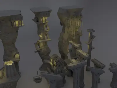 Modular Dwarf Mine Tabletop Terrain 28 MM 3D print model