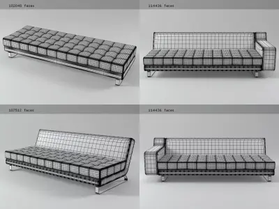 3-Seat Sofa Free 3D model