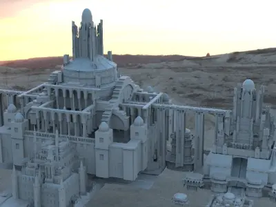 Babylon temple complex bridge fantasy 3D model