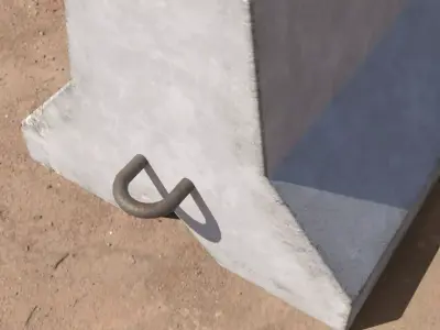 Concrete Barricade Low-poly 3D model