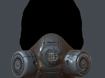 Gas mask helmet 3d model scifi Low-poly  Low-poly 3D model