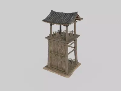 Ancient Asian Architectural Watchtower 3D model