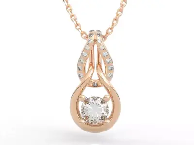 Teardrop Halo Necklace 3D print model