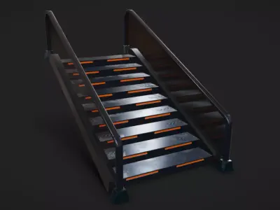 SciFi Stairs Low-poly 3D model