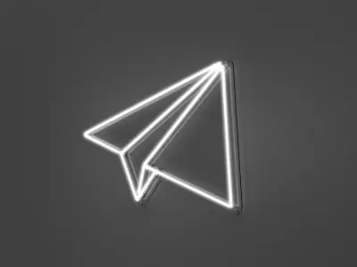 Paper Plane - Neon Sign 3D model