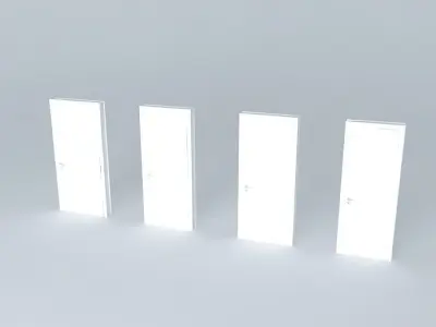 White Lacquer door Full Free 3D model
