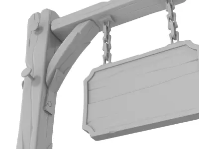 Stylized medieval sign 3D model