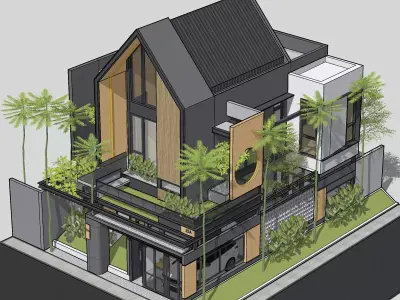 3D Model Japandi Minimalist Modern House Architecture 3D model