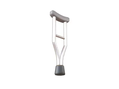 Armpit Crutches v1 001 Low-poly 3D model