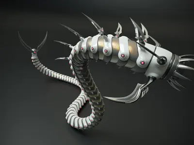Snakebot-RS1 futuristic creature with long tentacles 3D model