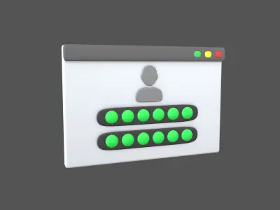 Website Login Correct Password Icon v1 001 Low-poly 3D model
