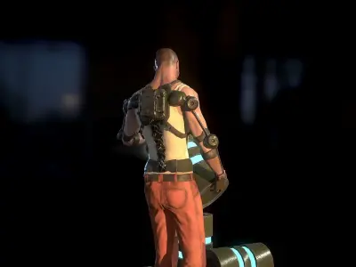 SciFi Worker Low-poly 3D model