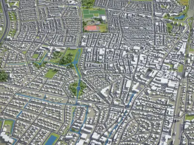 Bussum - City 3D Model Low-poly 3D model