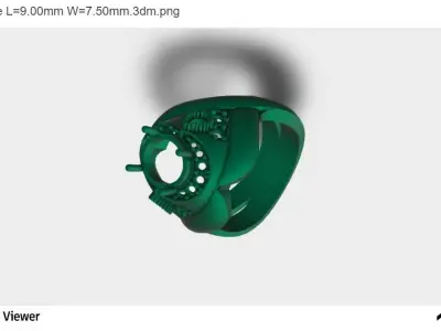 Women Ring With Oval Cut Center Stone 3D print model