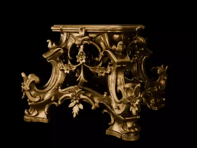 Ornate Rococo Pedestal - Decorative Sculpture Base 3D model