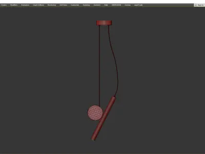 DROTT B modern pendant light - gold Low-poly 3D model