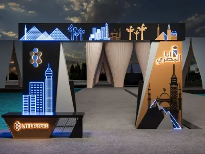 Luxury Conference Stage Design Large LED Event Setup Corporate Low-poly 3D model