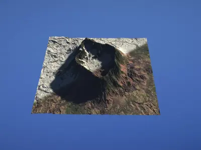Landscape Environment Volcano Snow 31 Low-poly 3D model