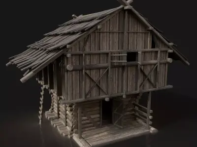 Viking Big House Cottage Hut Northern Fantasy Next Gen AAA Low-poly 3D model