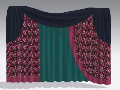 Curtain Low-poly 3D model
