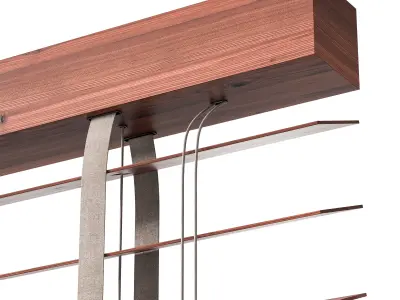 Wooden blinds set 34 3D model