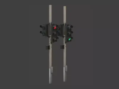 Traffic light EU Low-poly 3D model