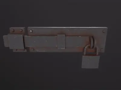Metal Door Lock 3D Model Low-poly 3D model