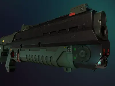 Sci-Fi Laser Shortgun Low-poly 3D model