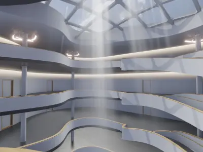 Futuristic Architectural Dome Interior 3D model