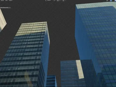 High rise buildings Low-poly 3D model