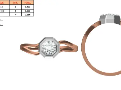 Light Weight Wedding Engagement Women Ring STL JCD Details 3D print model 18