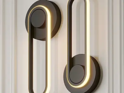 Modern Iron Wall Lamp 3D model