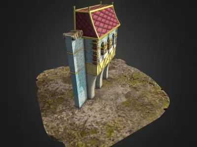 Medieval Palace Tower Low-poly 3D model