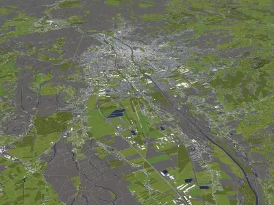 Graz Austria 50x50km 3D model