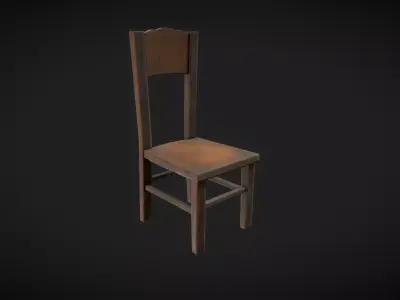 Old Chair Game Ready Low-poly 3D model