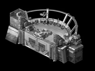Spaceship - indoor - console 3D model