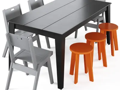 Alfresco Dining Table and Chair by Loll designs 3D model