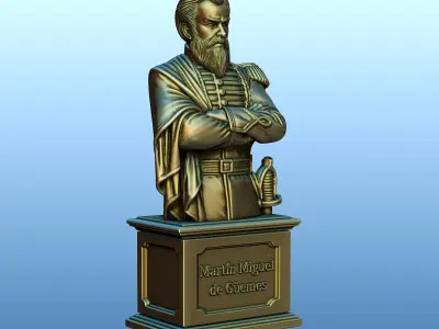 Bust of Martin Miguel de Guemes 3D print model purchase