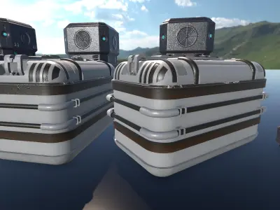 Sci-Fi Robots and Props Pack Low Poly Unity and Blender and FBX Low-poly 3D model