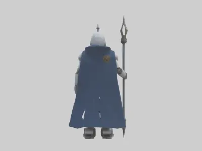 Robot version of a wizard model Low-poly 3D model
